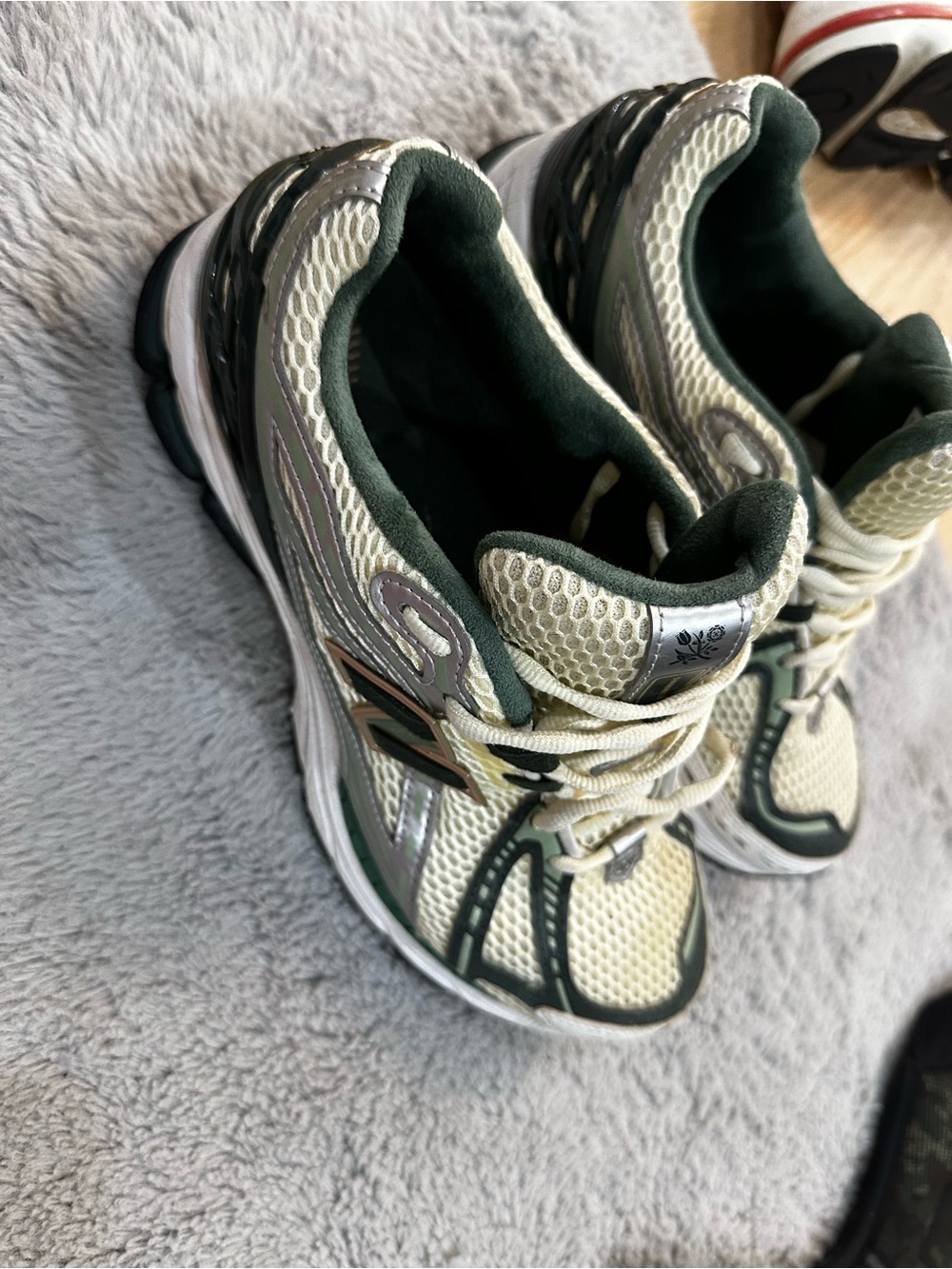 New Balance Kids Green and White Athletic Sneakers